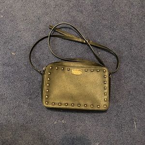Michael Kors black studded crossbody bag